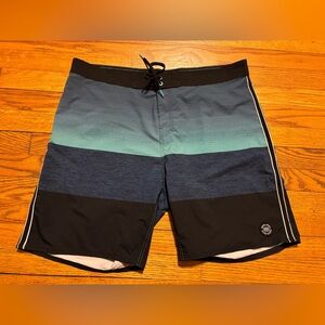 Ron Jon Black and Blue Gradient Board Shorts